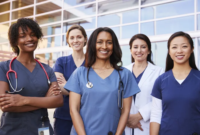group of female healthcare workers