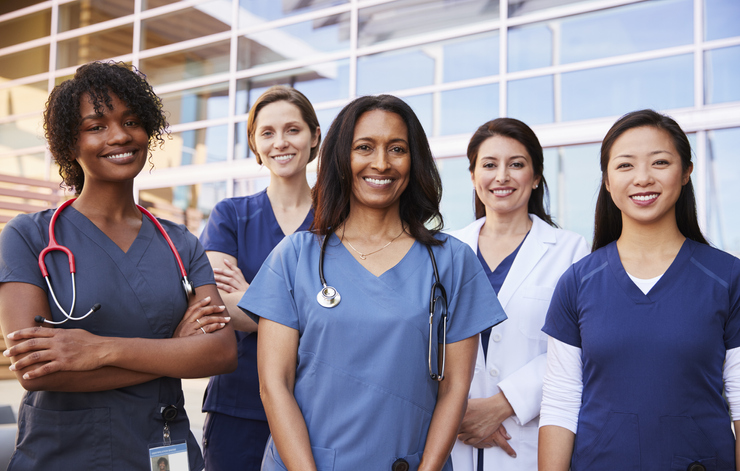 group of female healthcare workers
