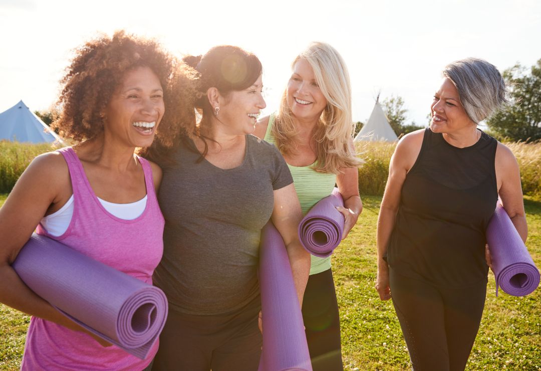 group of women exercising